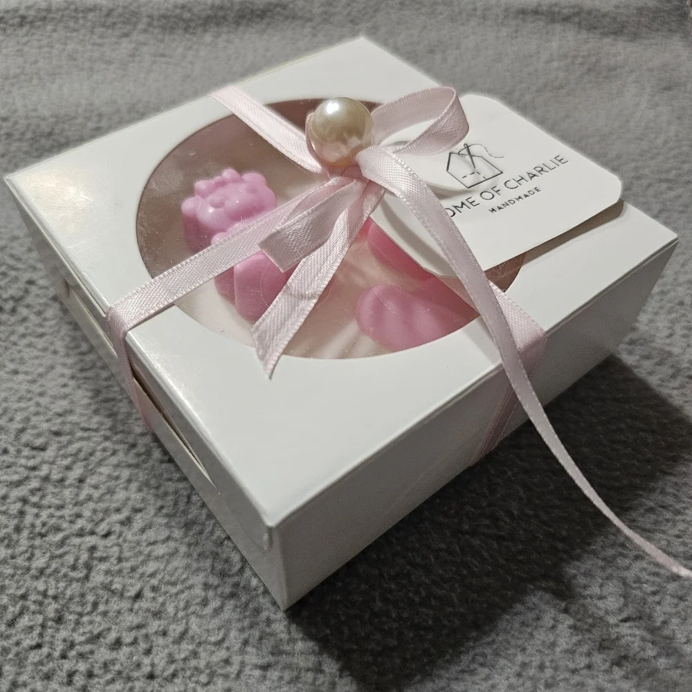 6 Handmade Pink Baby Girl Shower Birthday Party Soy Wax Scented Candle Giveaways